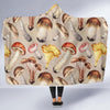 Mushroom Pattern Print Hooded Blanket-grizzshop