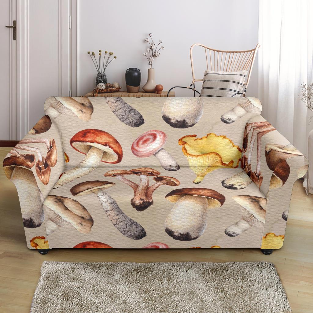 Mushroom Pattern Print Loveseat Cover-grizzshop