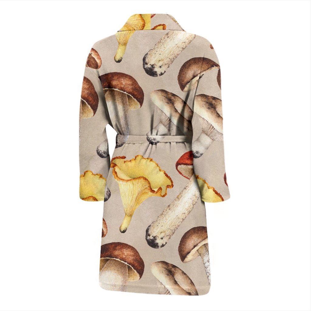 Mushroom Pattern Print Men Long Robe-grizzshop