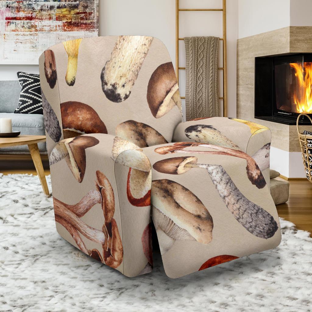 Mushroom Pattern Print Recliner Cover-grizzshop