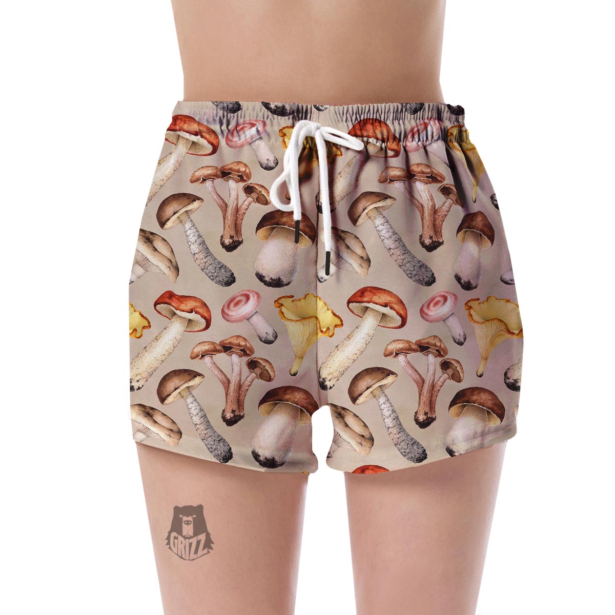 Mushroom Pattern Print Women's Shorts-grizzshop
