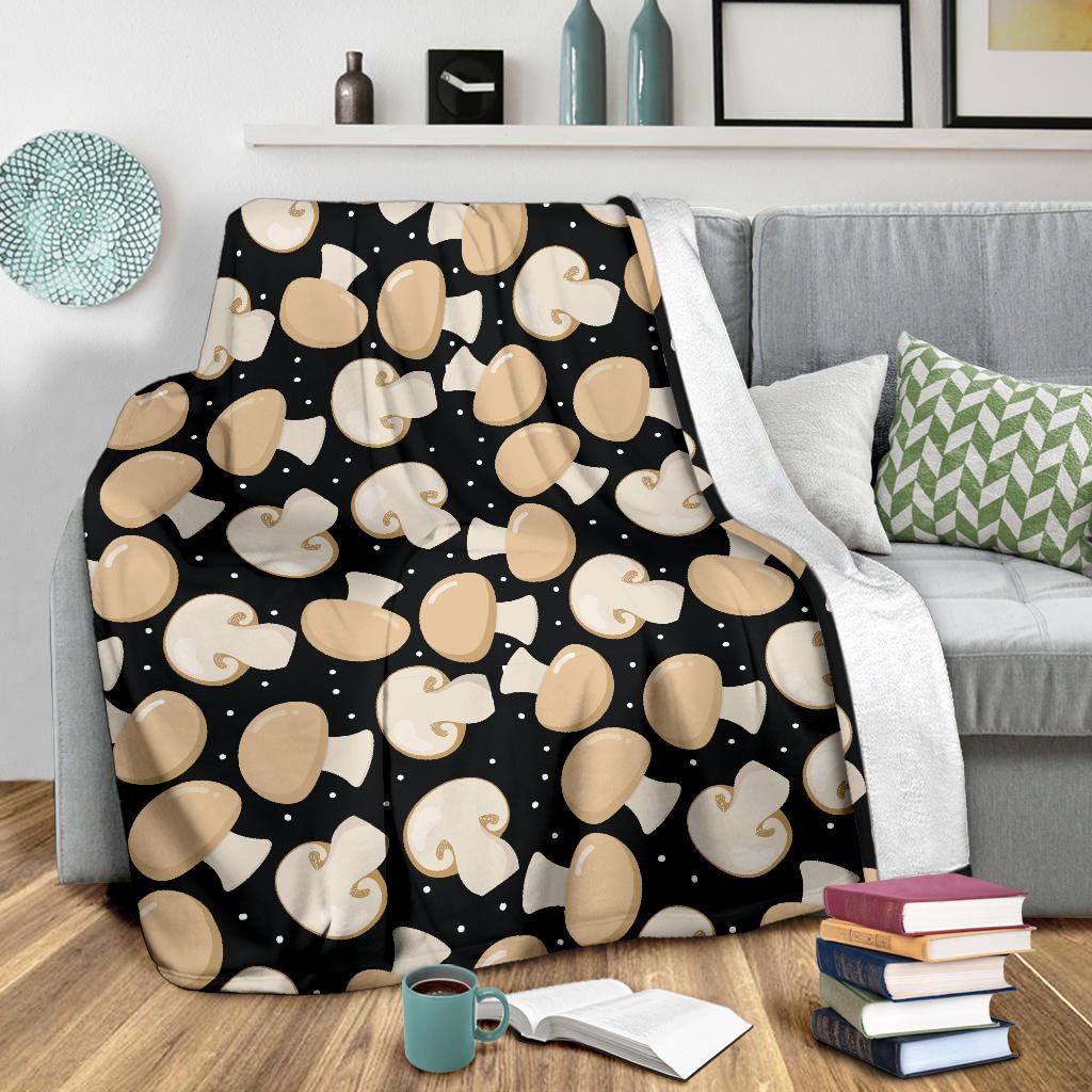 Mushroom Print Pattern Blanket-grizzshop