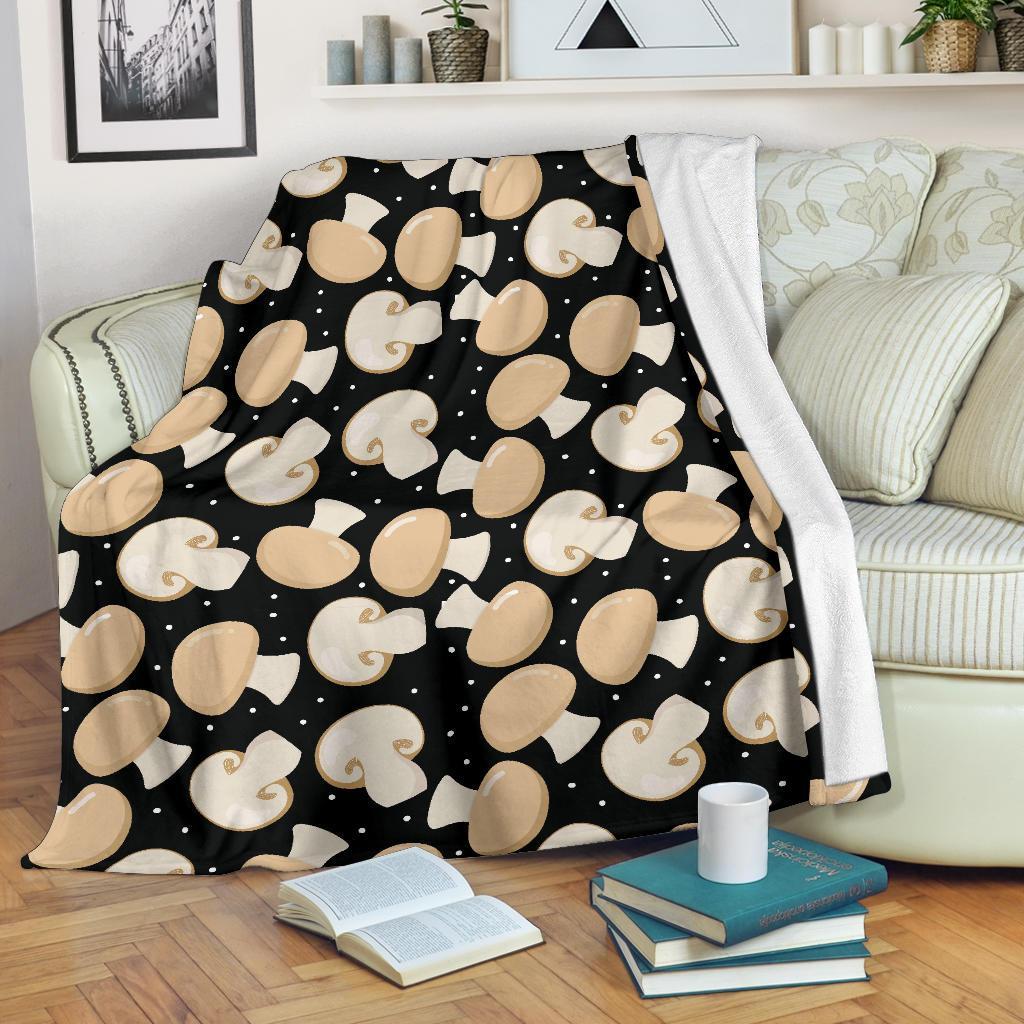 Mushroom Print Pattern Blanket-grizzshop