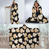 Mushroom Print Pattern Hooded Blanket-grizzshop