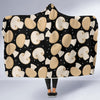 Mushroom Print Pattern Hooded Blanket-grizzshop