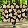 Mushroom Print Pattern Hooded Blanket-grizzshop