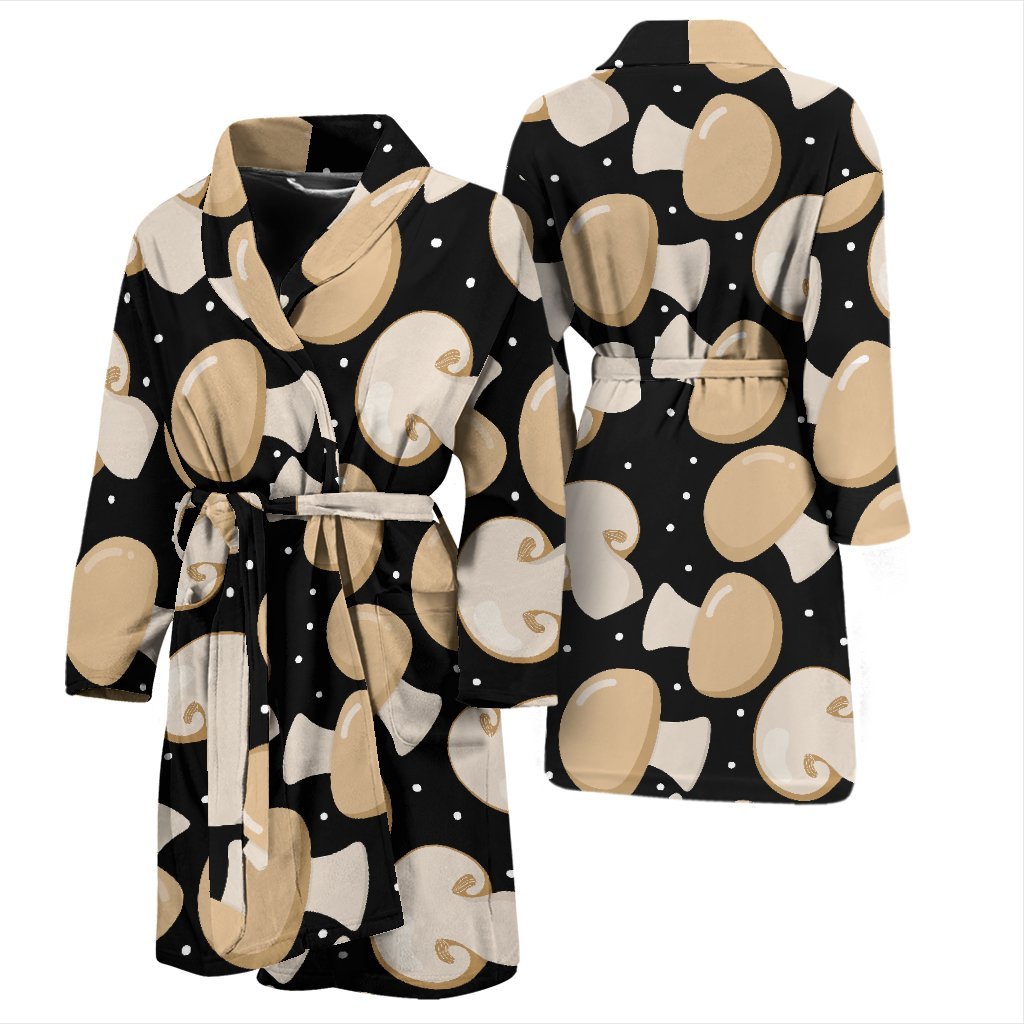 Mushroom Print Pattern Men Long Robe-grizzshop