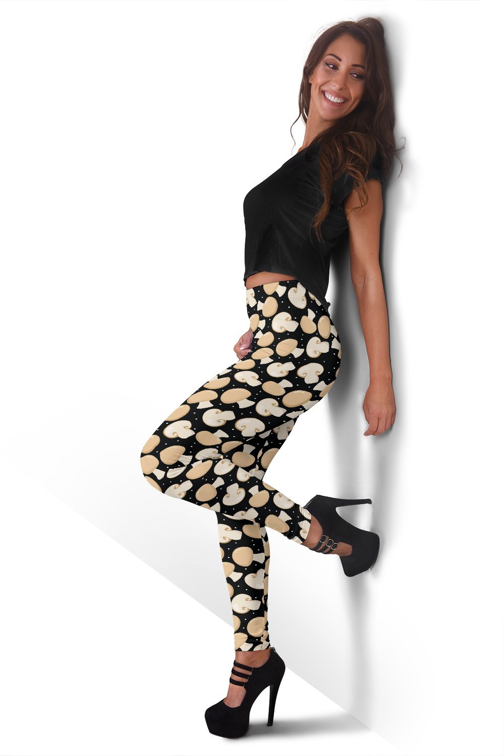 Mushroom Print Pattern Women Leggings-grizzshop