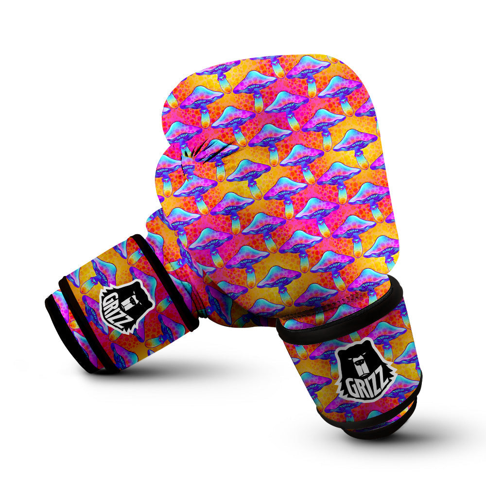 Mushroom Psychedelic Hippie Print Pattern Boxing Gloves-grizzshop