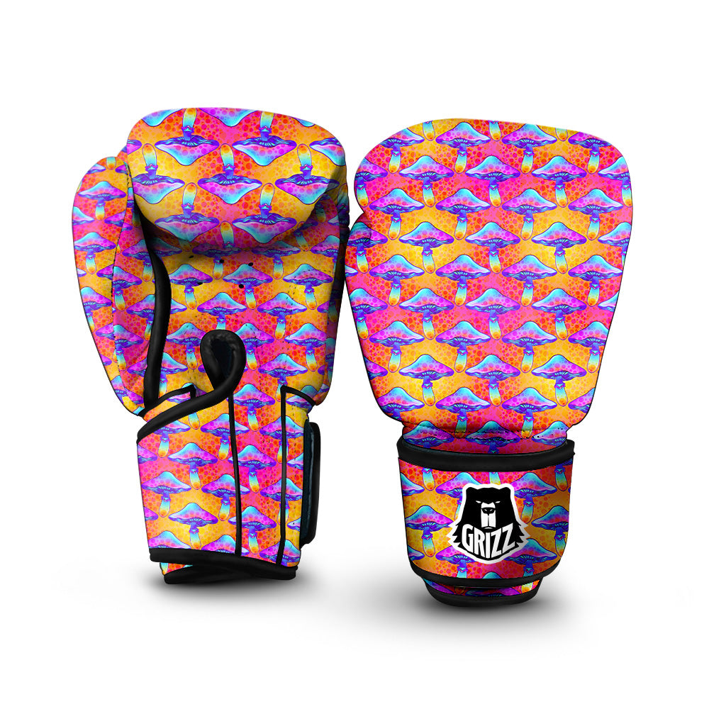 Mushroom Psychedelic Hippie Print Pattern Boxing Gloves-grizzshop
