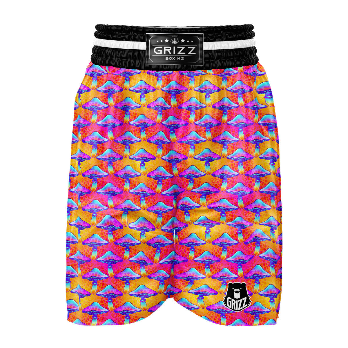 Mushroom Psychedelic Hippie Print Pattern Boxing Shorts-grizzshop