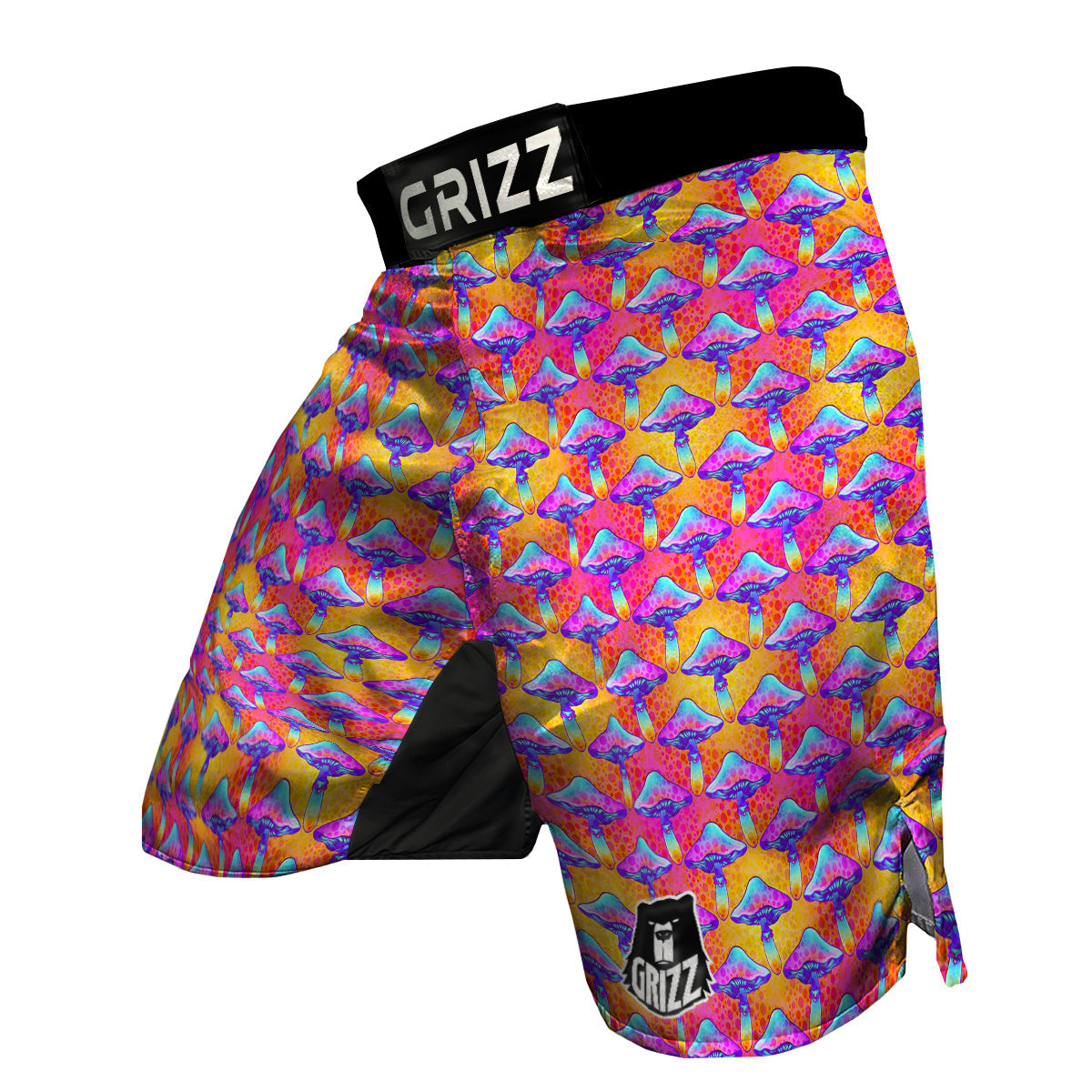 Mushroom Psychedelic Hippie Print Pattern MMA Shorts-grizzshop