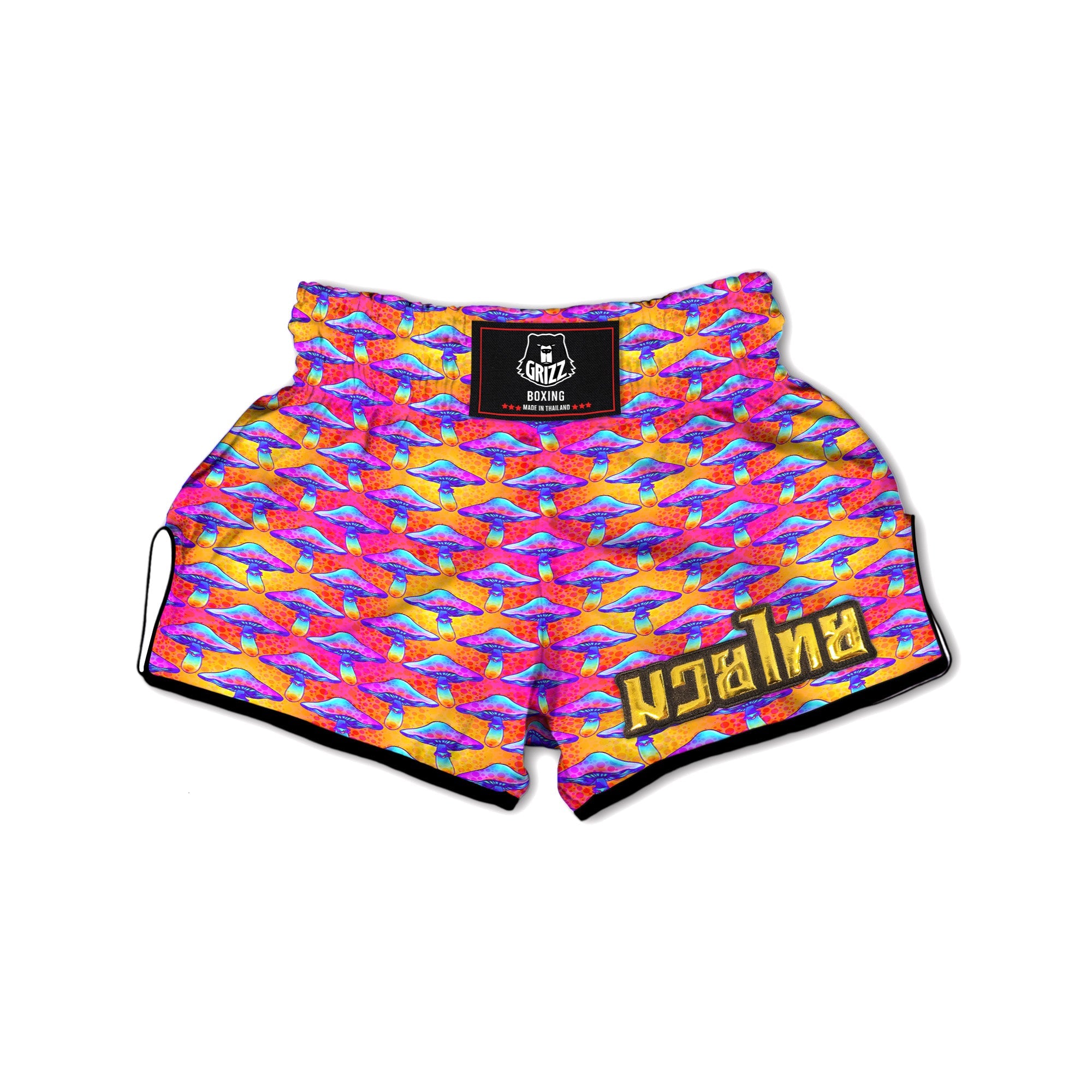 Mushroom Psychedelic Hippie Print Pattern Muay Thai Boxing Shorts-grizzshop