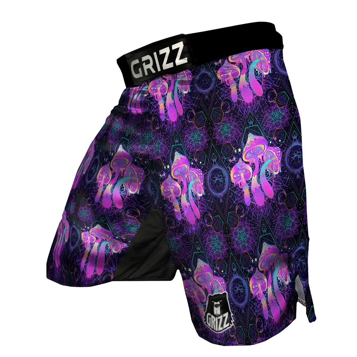 Mushroom Psychedelic Print Pattern MMA Shorts-grizzshop
