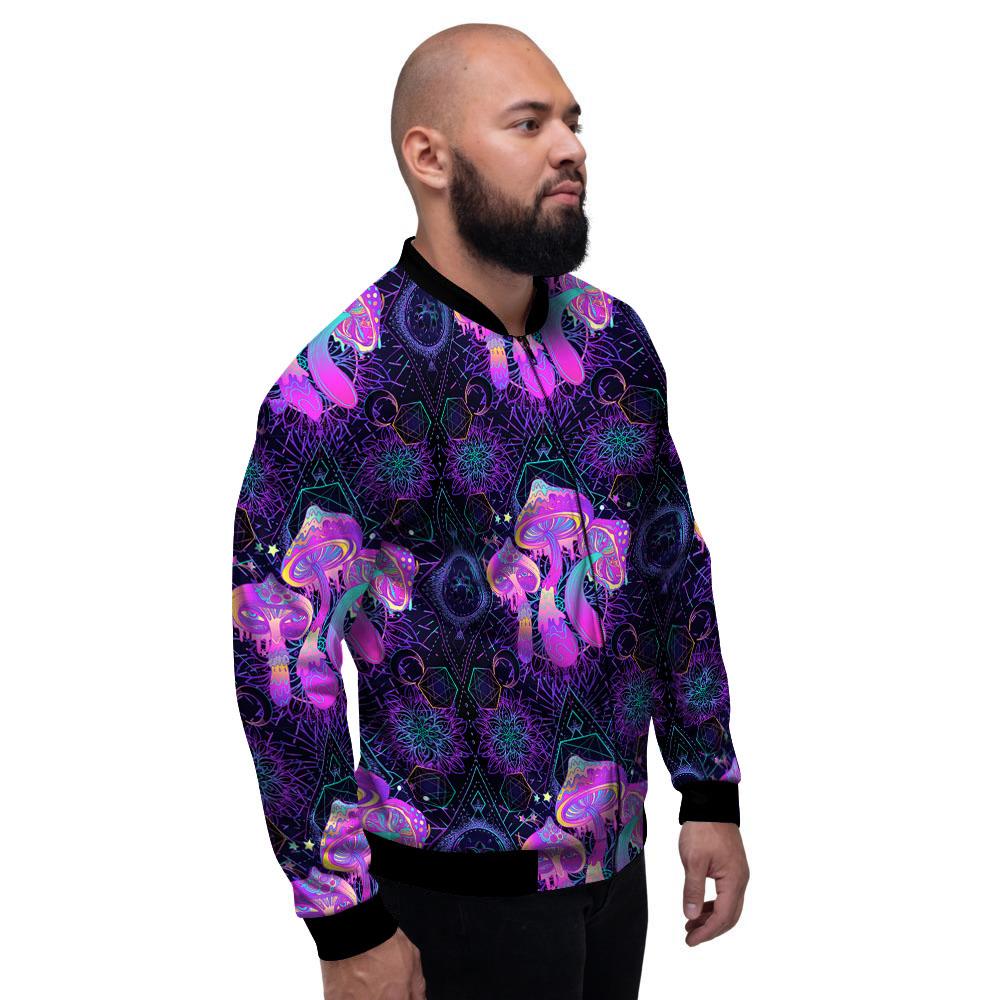 Mushroom Psychedelic Print Pattern Men's Bomber Jacket-grizzshop