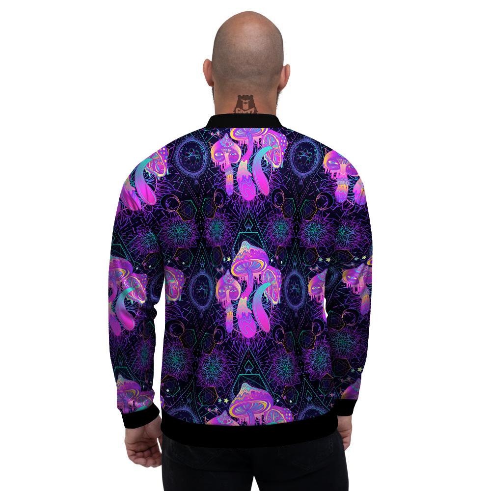 Mushroom Psychedelic Print Pattern Men's Bomber Jacket-grizzshop