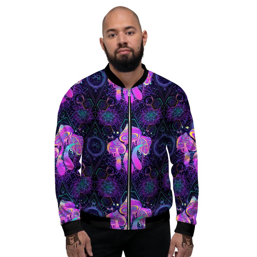 Mushroom Psychedelic Print Pattern Men's Bomber Jacket-grizzshop