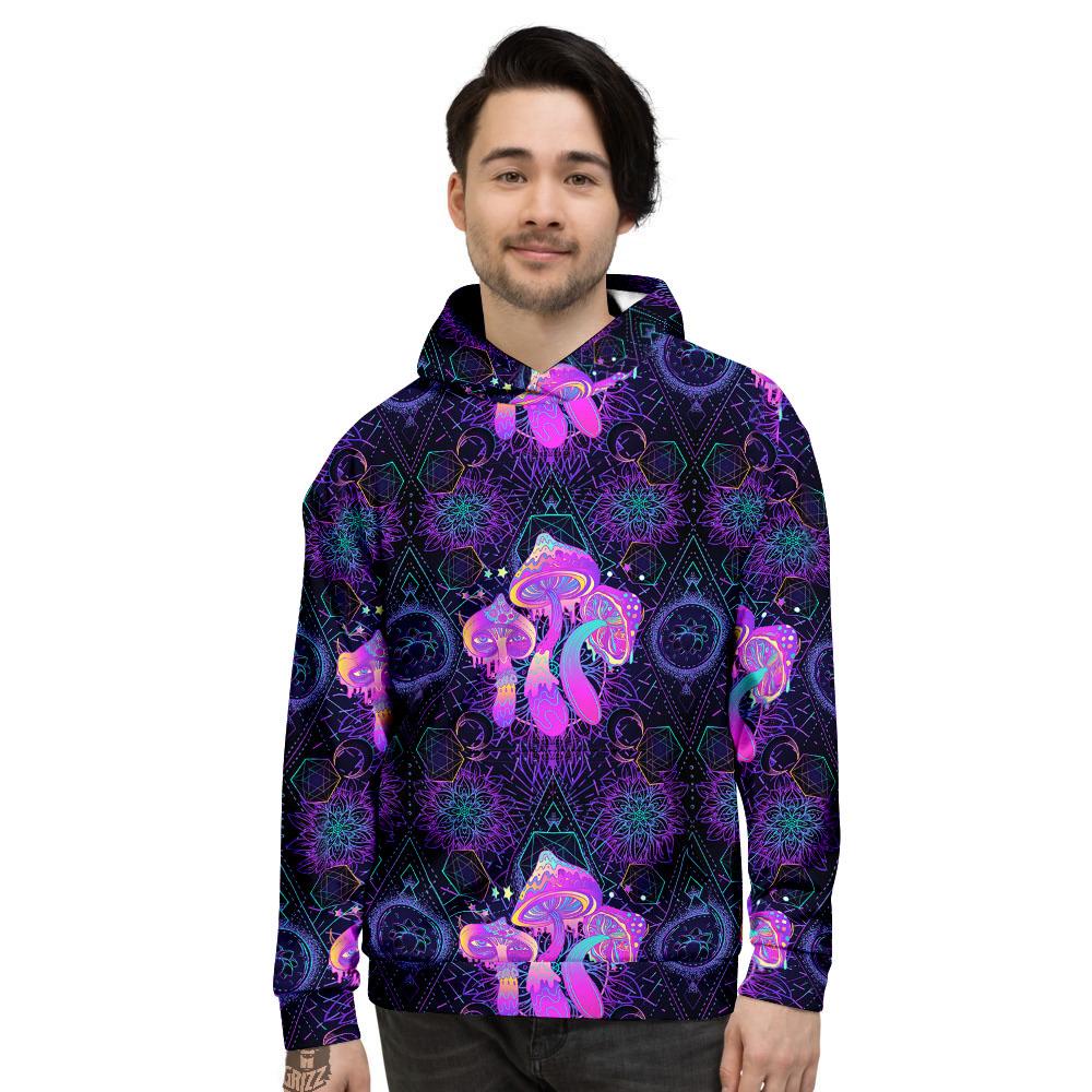 Mushroom Psychedelic Print Pattern Men's Hoodie-grizzshop