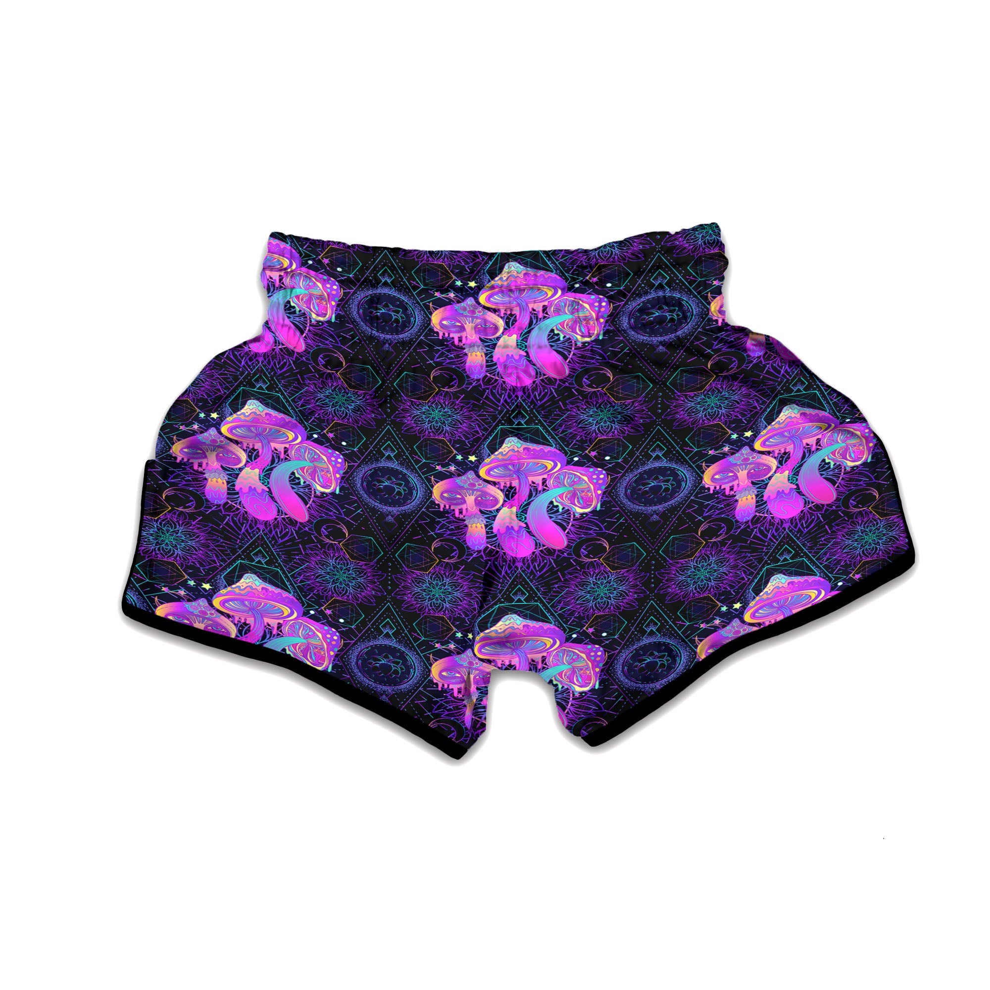 Mushroom Psychedelic Print Pattern Muay Thai Boxing Shorts-grizzshop