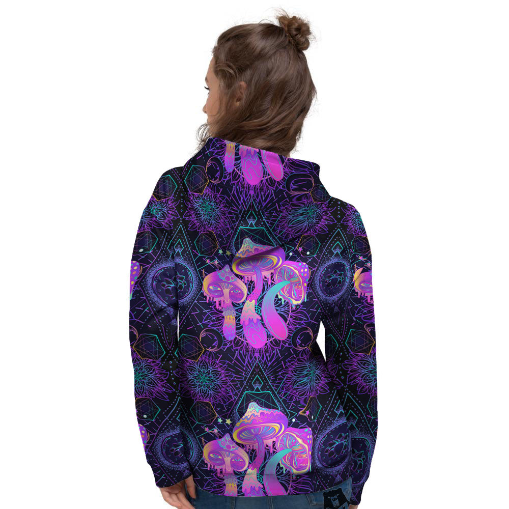 Mushroom Psychedelic Print Pattern Women's Hoodie-grizzshop