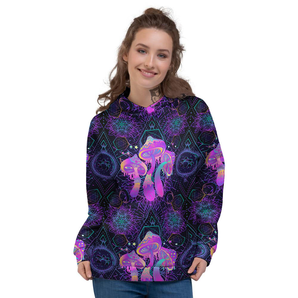 Mushroom Psychedelic Print Pattern Women's Hoodie-grizzshop