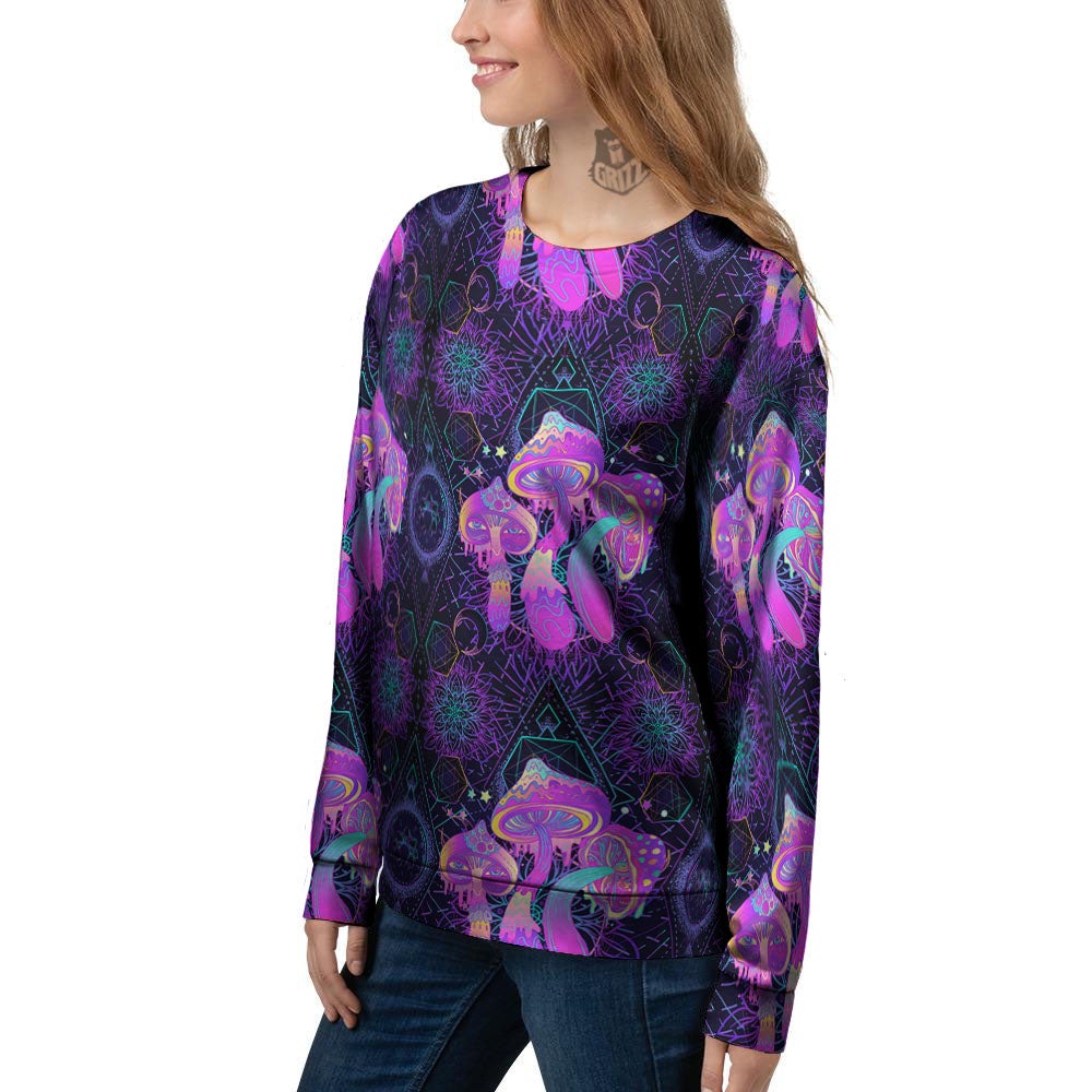 Mushroom Psychedelic Print Pattern Women's Sweatshirt-grizzshop