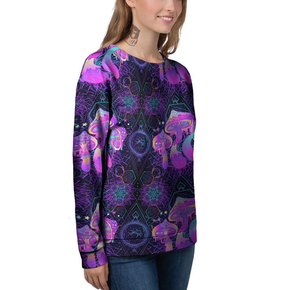 Mushroom Psychedelic Print Pattern Women's Sweatshirt-grizzshop