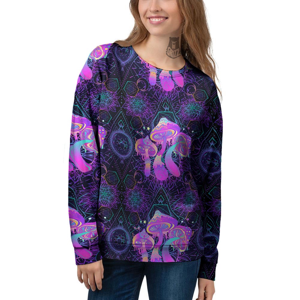 Mushroom Psychedelic Print Pattern Women's Sweatshirt-grizzshop