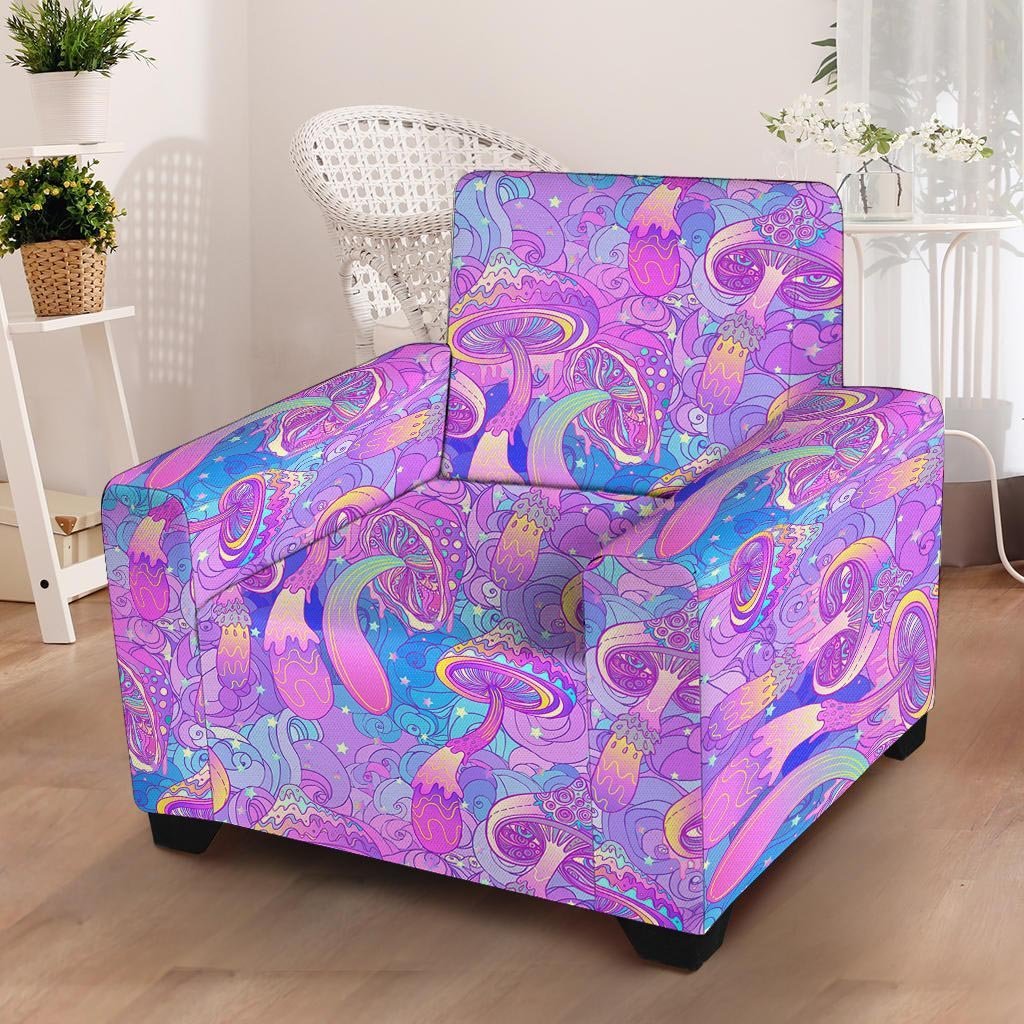 Mushroom Psychedelic Trippy Armchair Cover-grizzshop