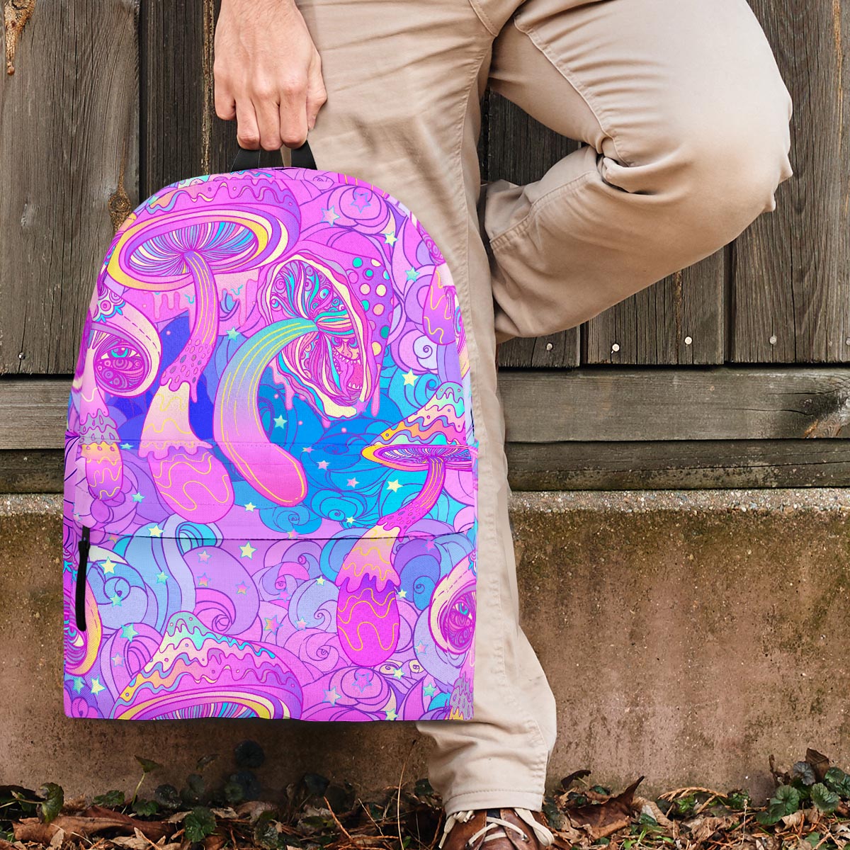 Mushroom Psychedelic Trippy Backpack-grizzshop