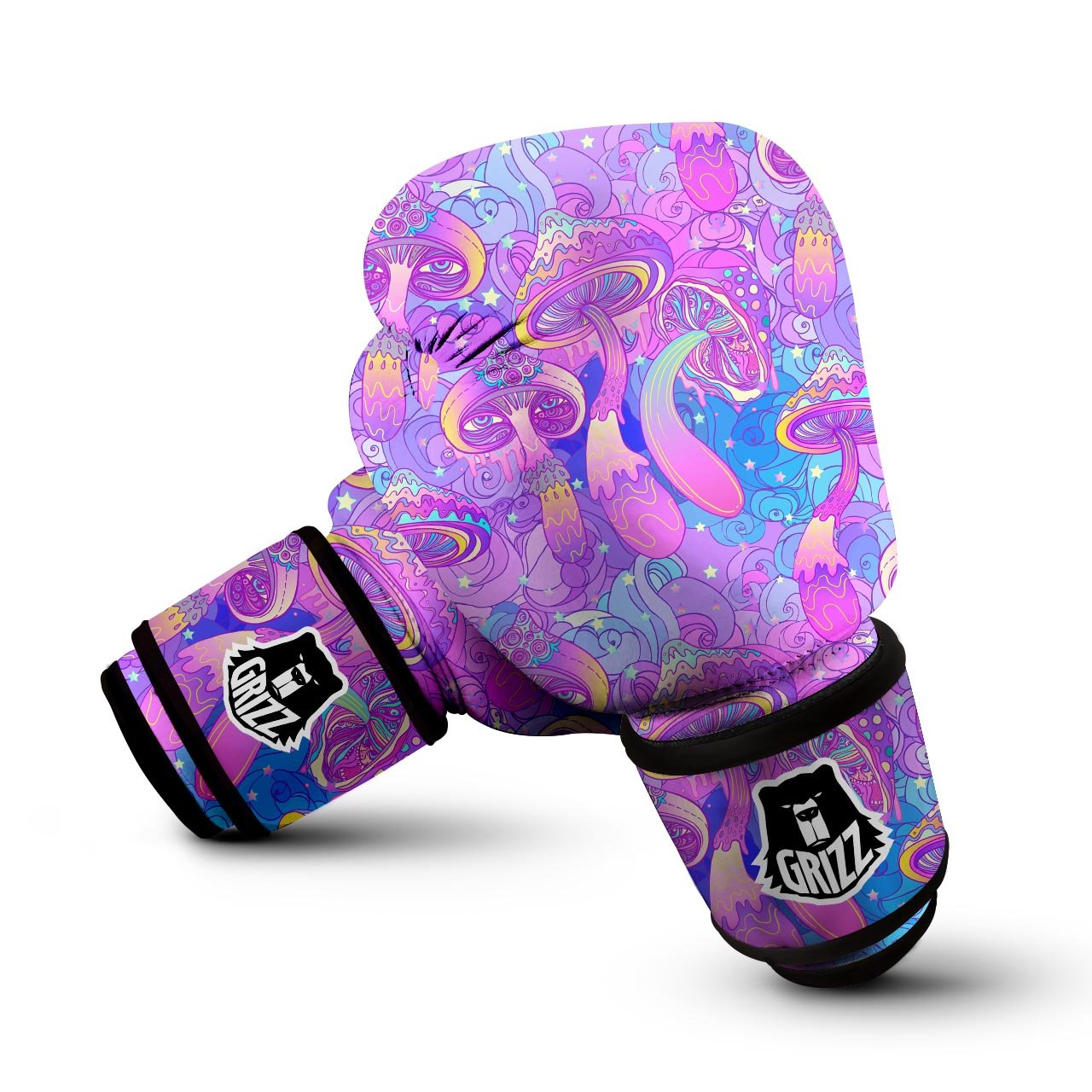 Mushroom Psychedelic Trippy Boxing Gloves-grizzshop