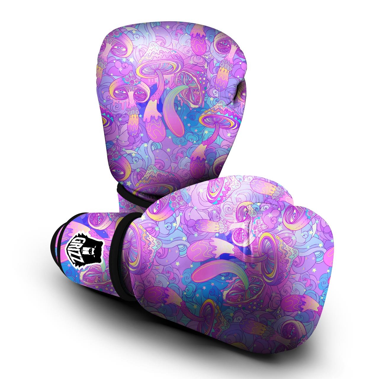 Mushroom Psychedelic Trippy Boxing Gloves-grizzshop