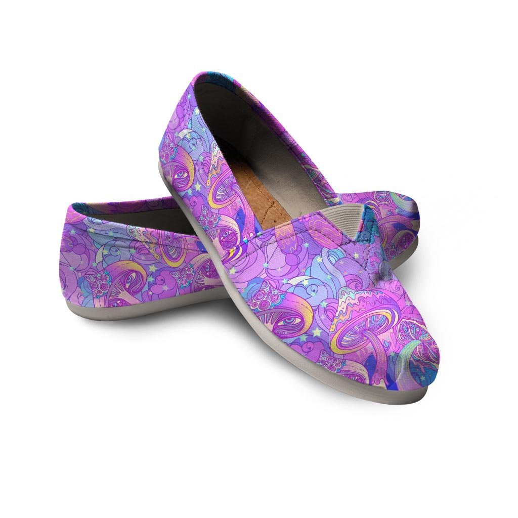 Mushroom Psychedelic Trippy Canvas Shoes-grizzshop