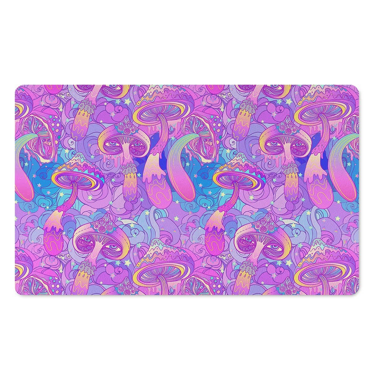 Mushroom Psychedelic Trippy Door Mat-grizzshop