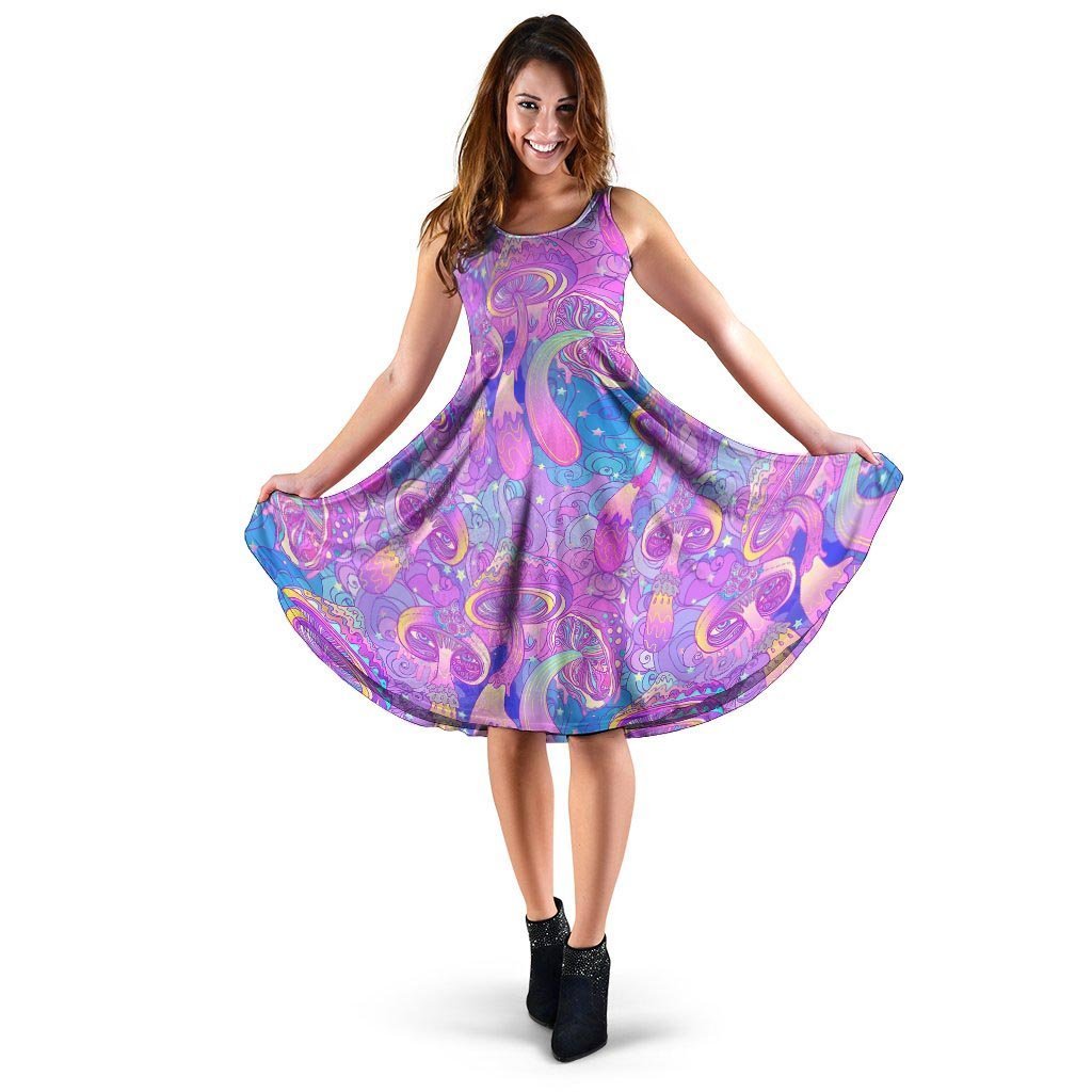 Mushroom Psychedelic Trippy Dress-grizzshop