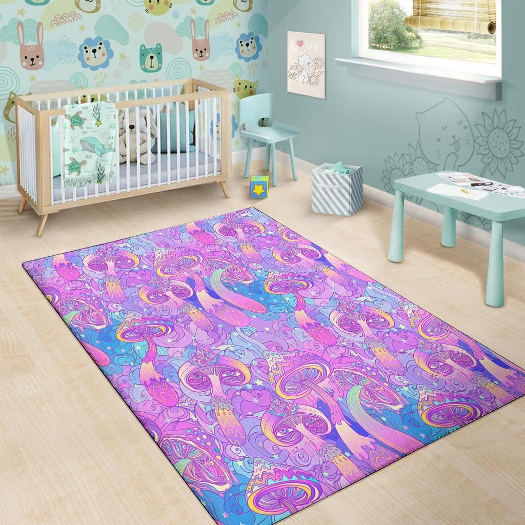 Mushroom Psychedelic Trippy Floor Mat-grizzshop