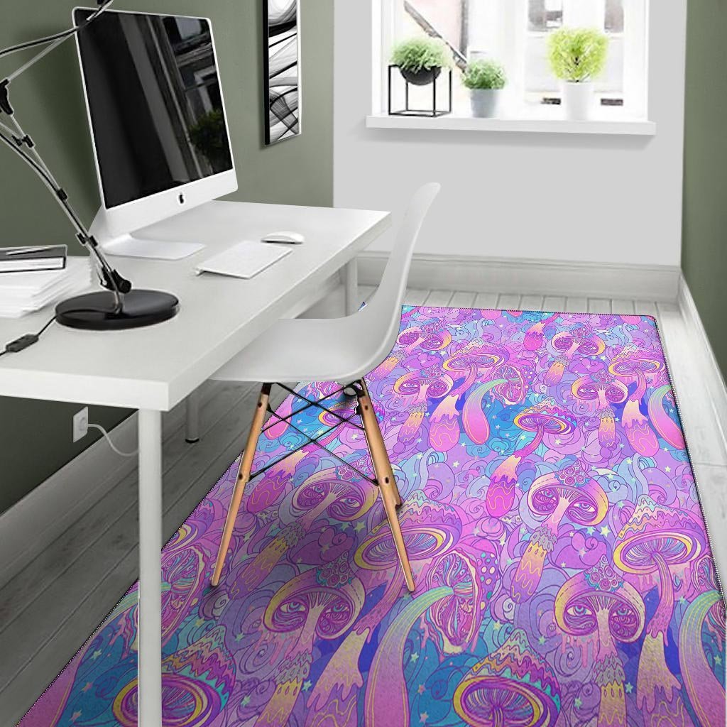 Mushroom Psychedelic Trippy Floor Mat-grizzshop