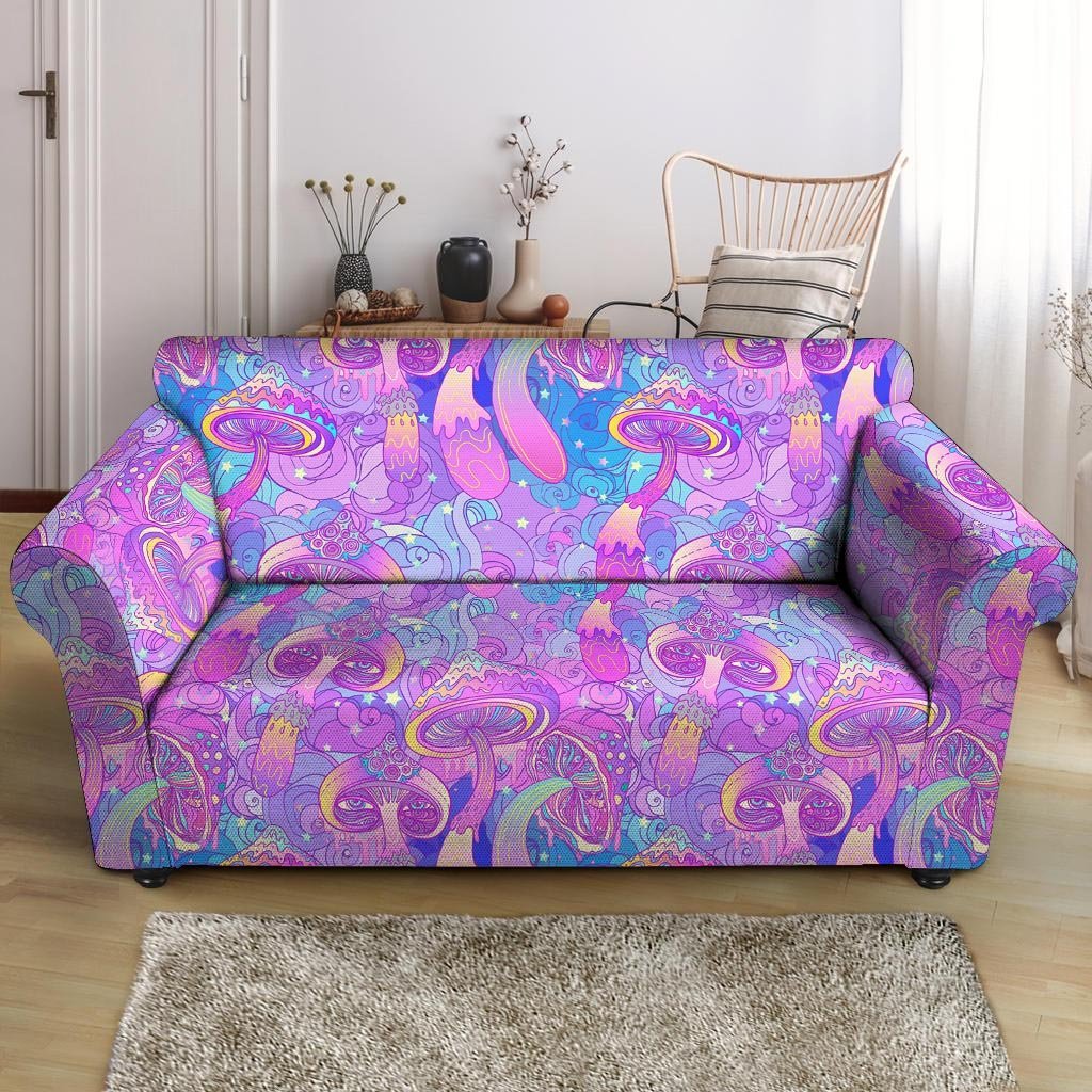 Mushroom Psychedelic Trippy Loveseat Cover-grizzshop