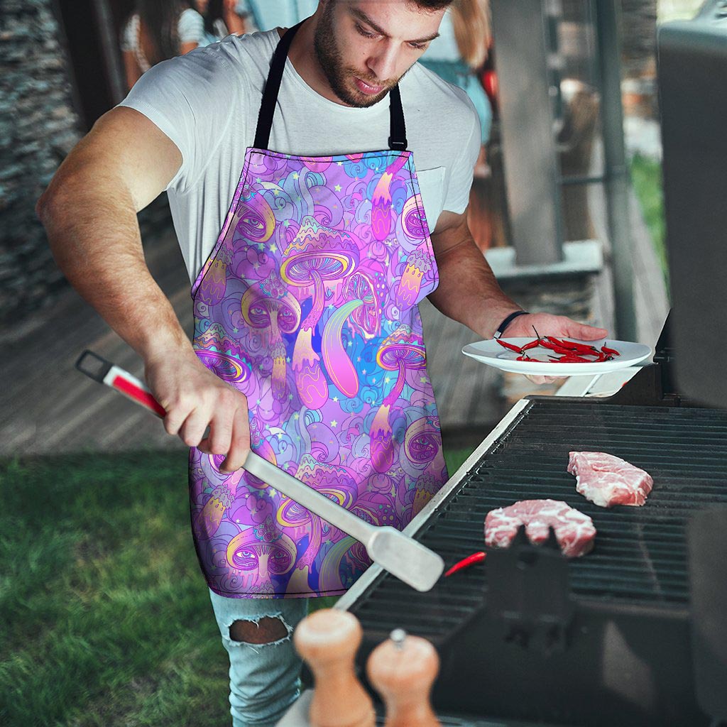 Mushroom Psychedelic Trippy Men's Apron-grizzshop