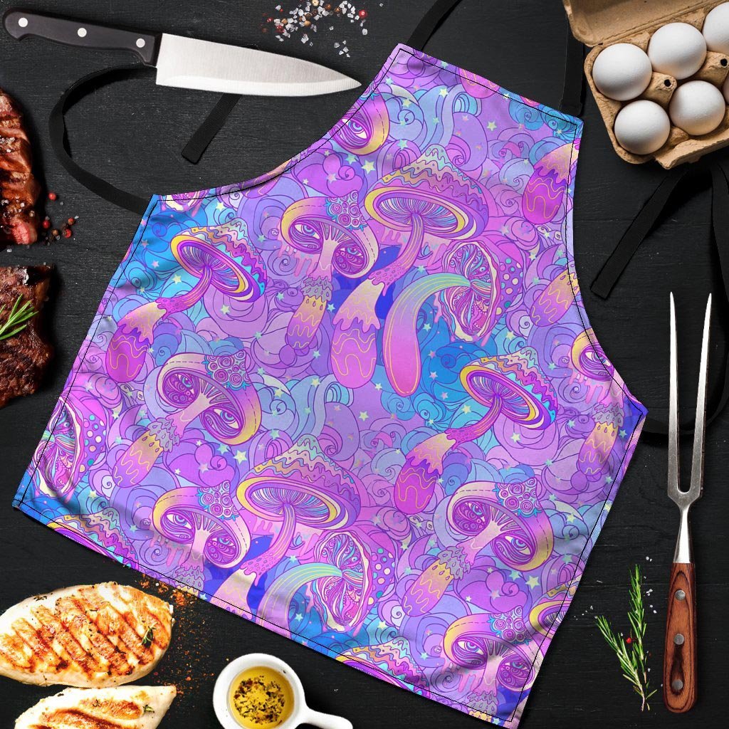 Mushroom Psychedelic Trippy Men's Apron-grizzshop