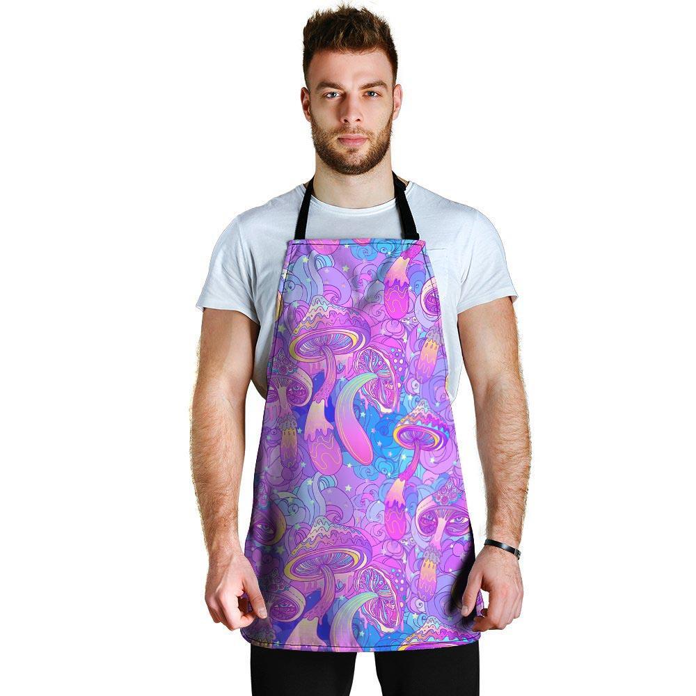 Mushroom Psychedelic Trippy Men's Apron-grizzshop