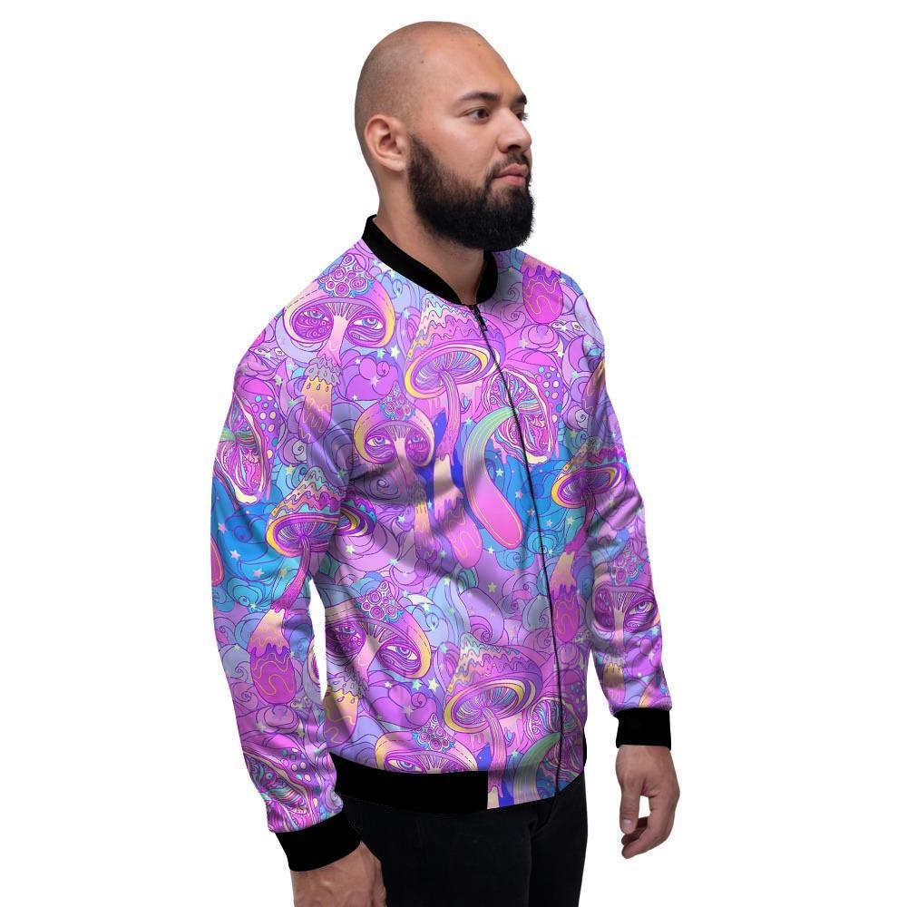 Mushroom Psychedelic Trippy Men's Bomber Jacket-grizzshop