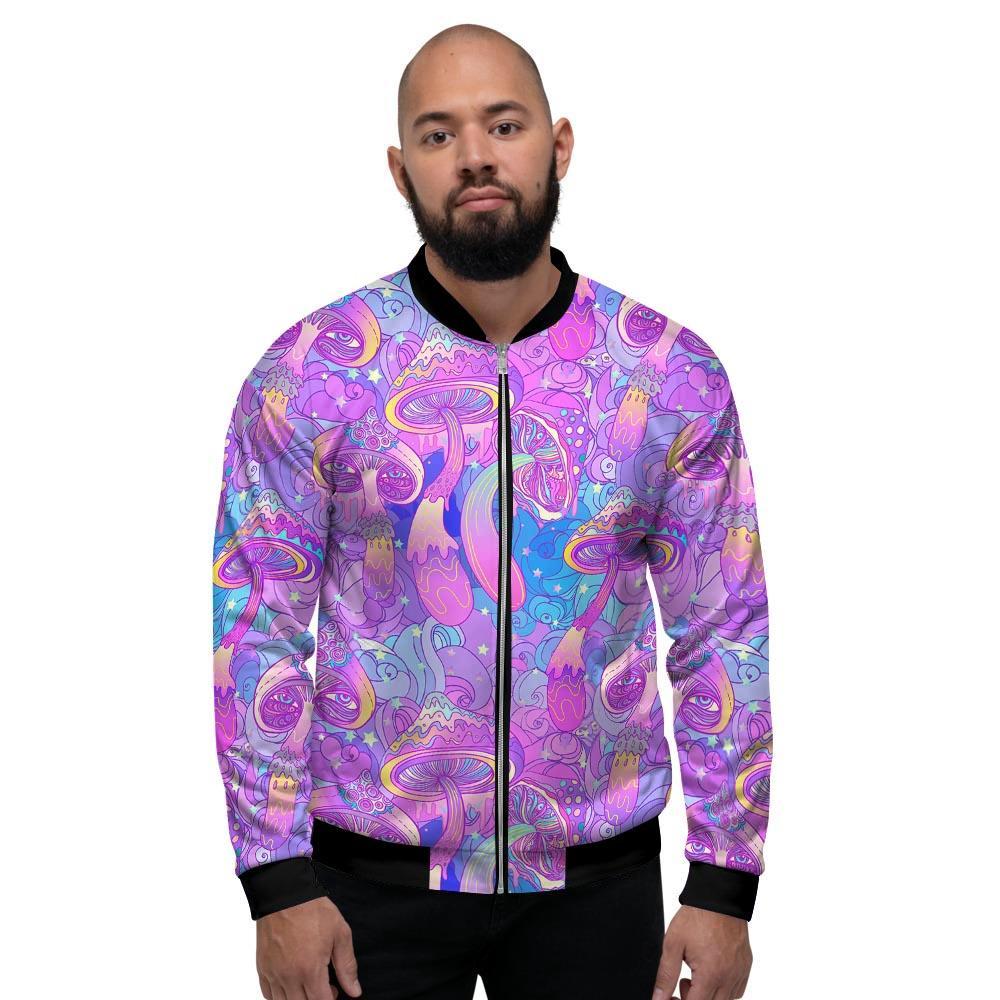 Mushroom Psychedelic Trippy Men's Bomber Jacket-grizzshop