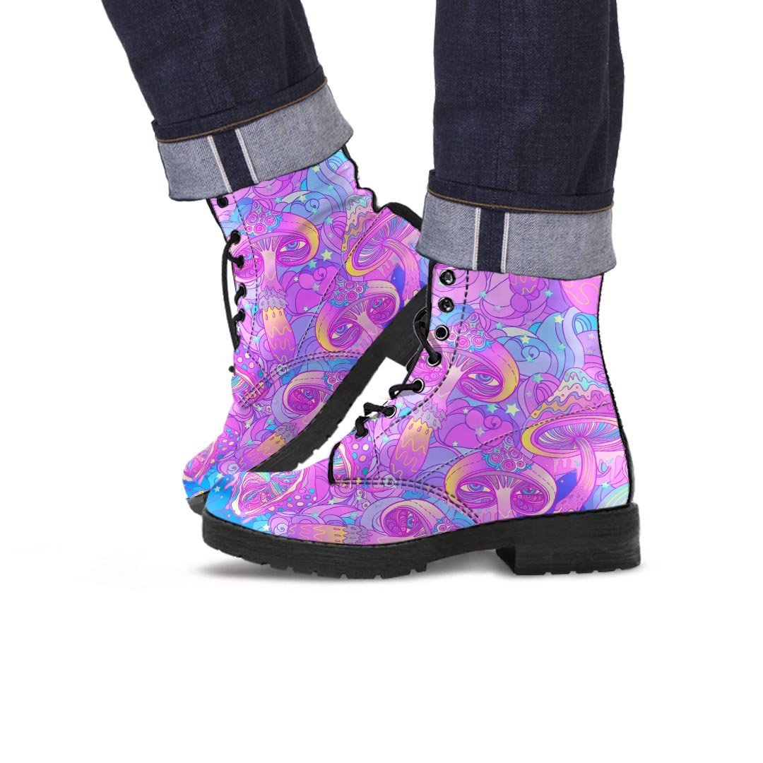 Mushroom Psychedelic Trippy Men's Boots-grizzshop