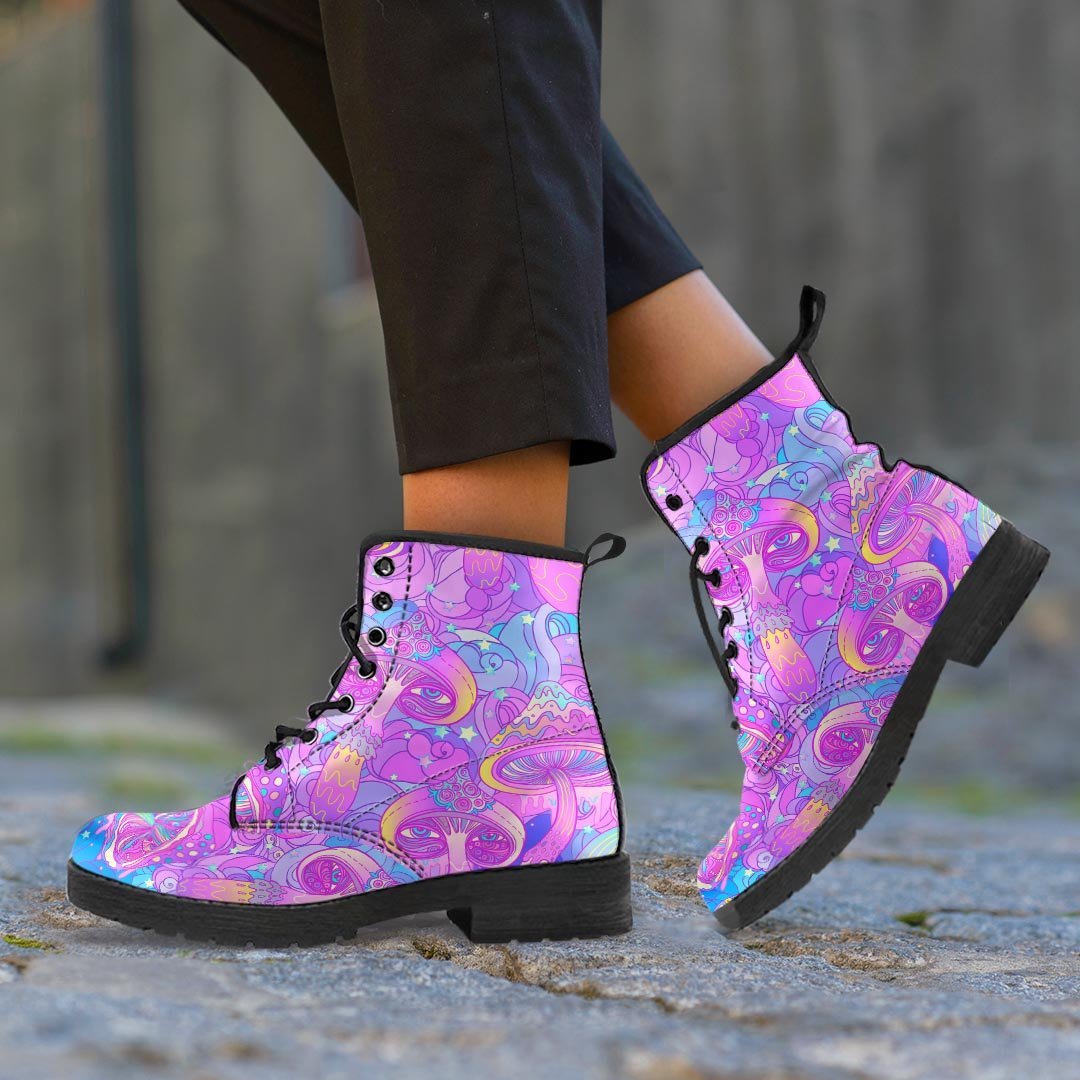 Mushroom Psychedelic Trippy Men's Boots-grizzshop