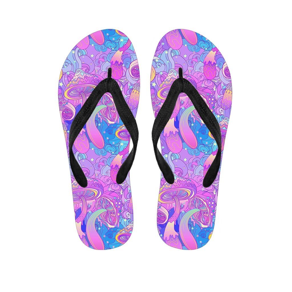 Mushroom Psychedelic Trippy Men's Flip Flops-grizzshop