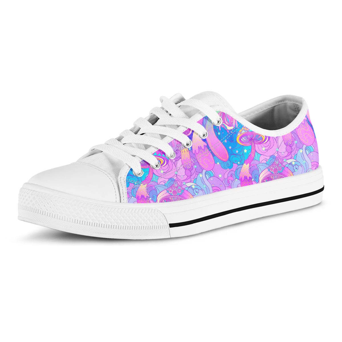 Mushroom Psychedelic Trippy Men's Low Top Shoes-grizzshop