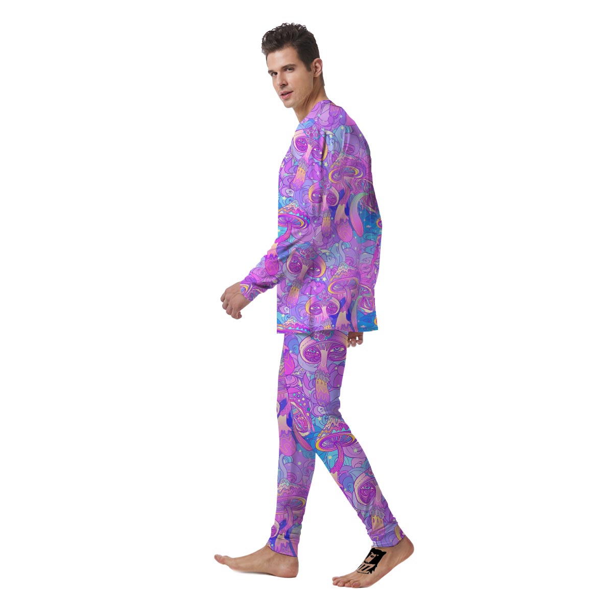 Mushroom Psychedelic Trippy Men's Pajamas-grizzshop