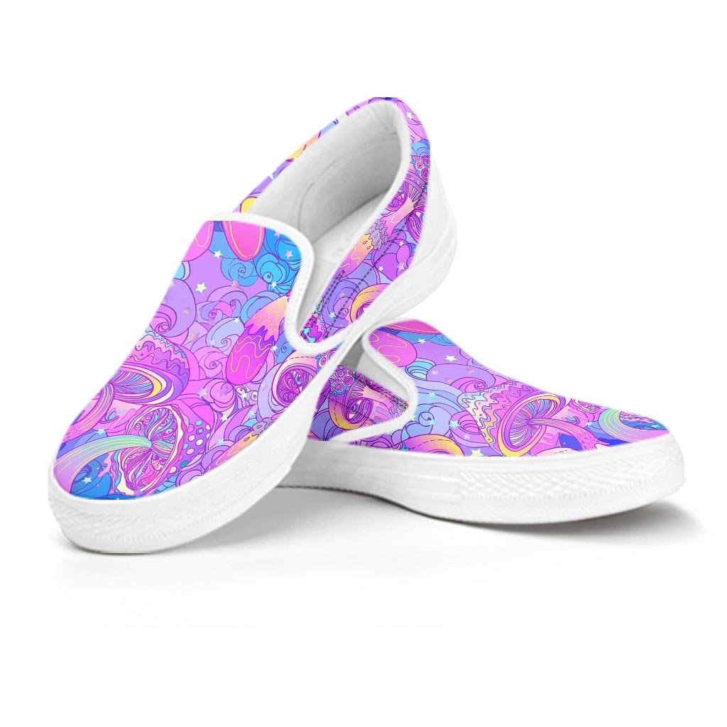 Mushroom Psychedelic Trippy Men's Slip On Sneakers-grizzshop