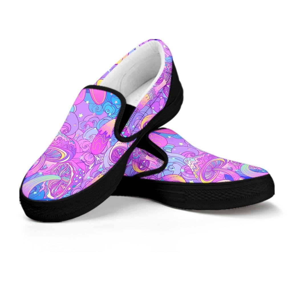 Mushroom Psychedelic Trippy Men's Slip On Sneakers-grizzshop